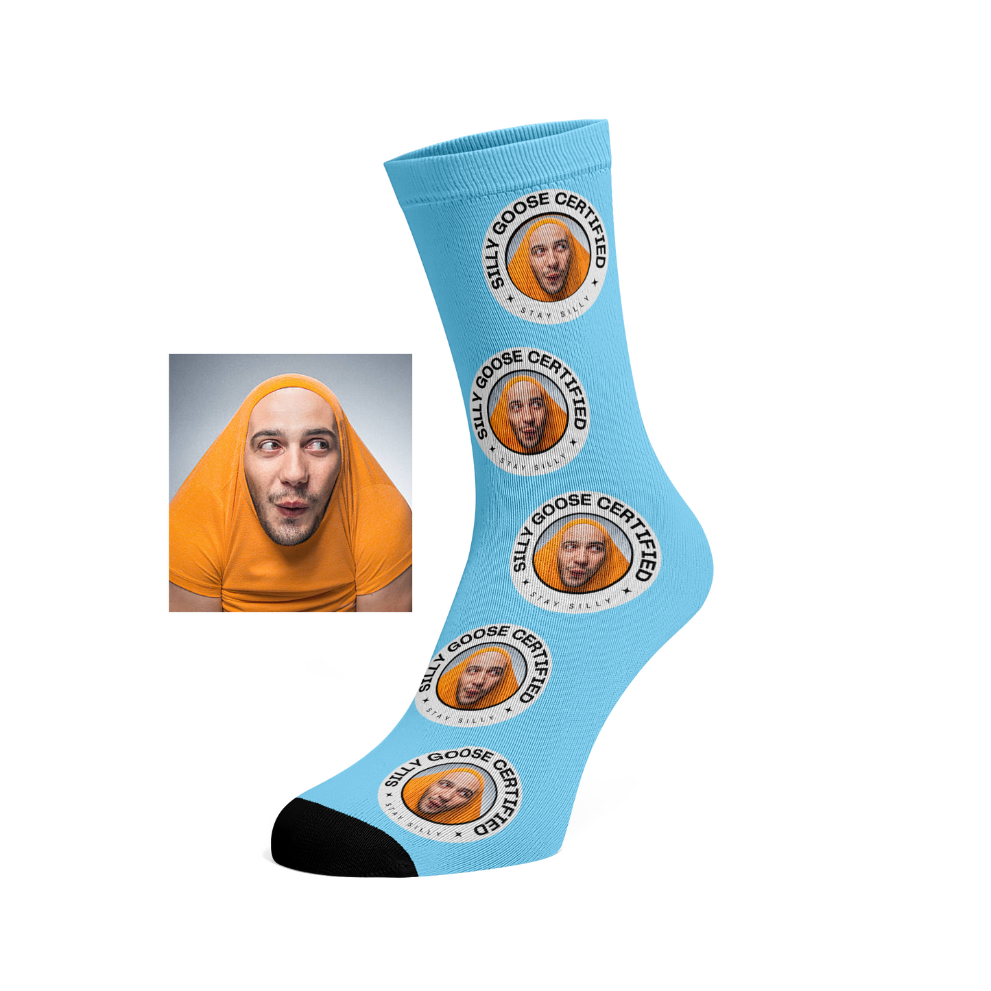 Custom Face socks - Certified Silly Goose