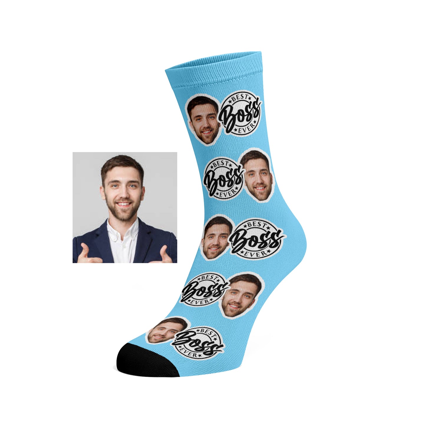 Custom Face socks - Best Boss Ever, #1 Boss Gift