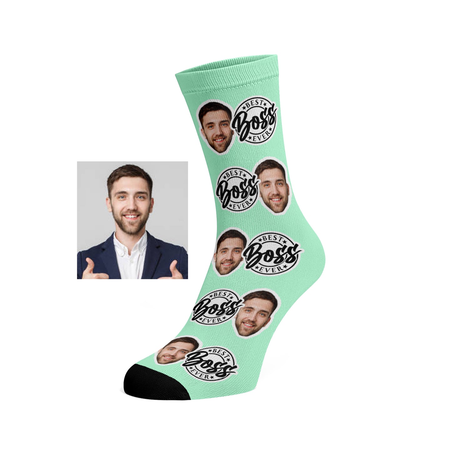 Custom Face socks - Best Boss Ever, #1 Boss Gift