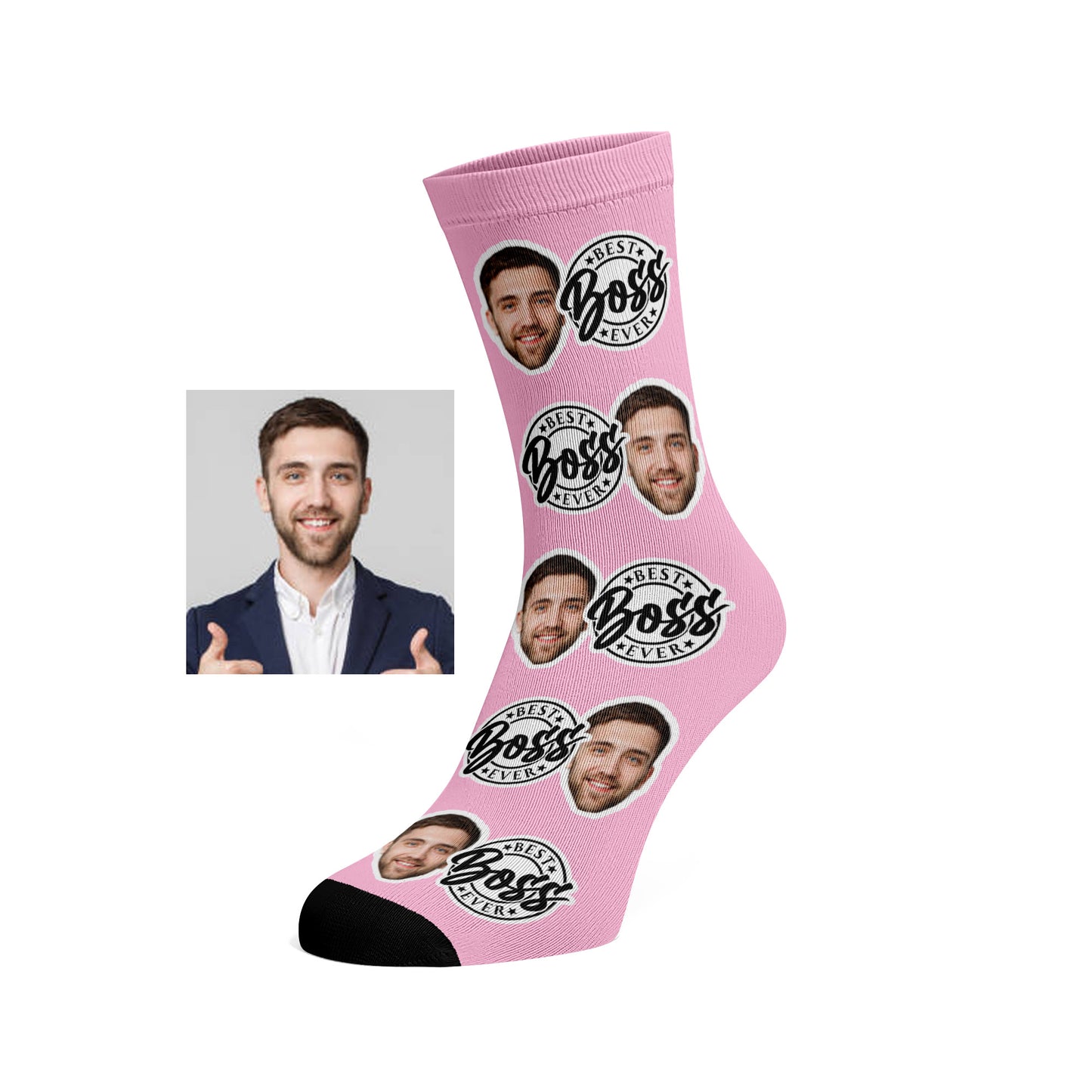 Custom Face socks - Best Boss Ever, #1 Boss Gift