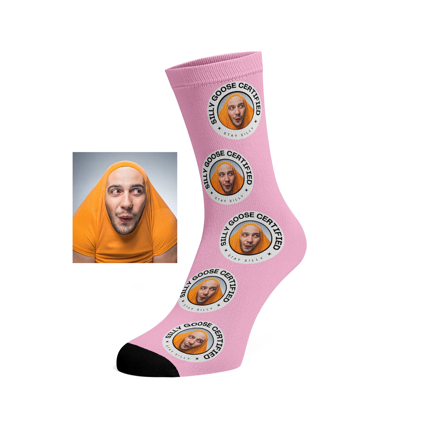 Custom Face socks - Certified Silly Goose