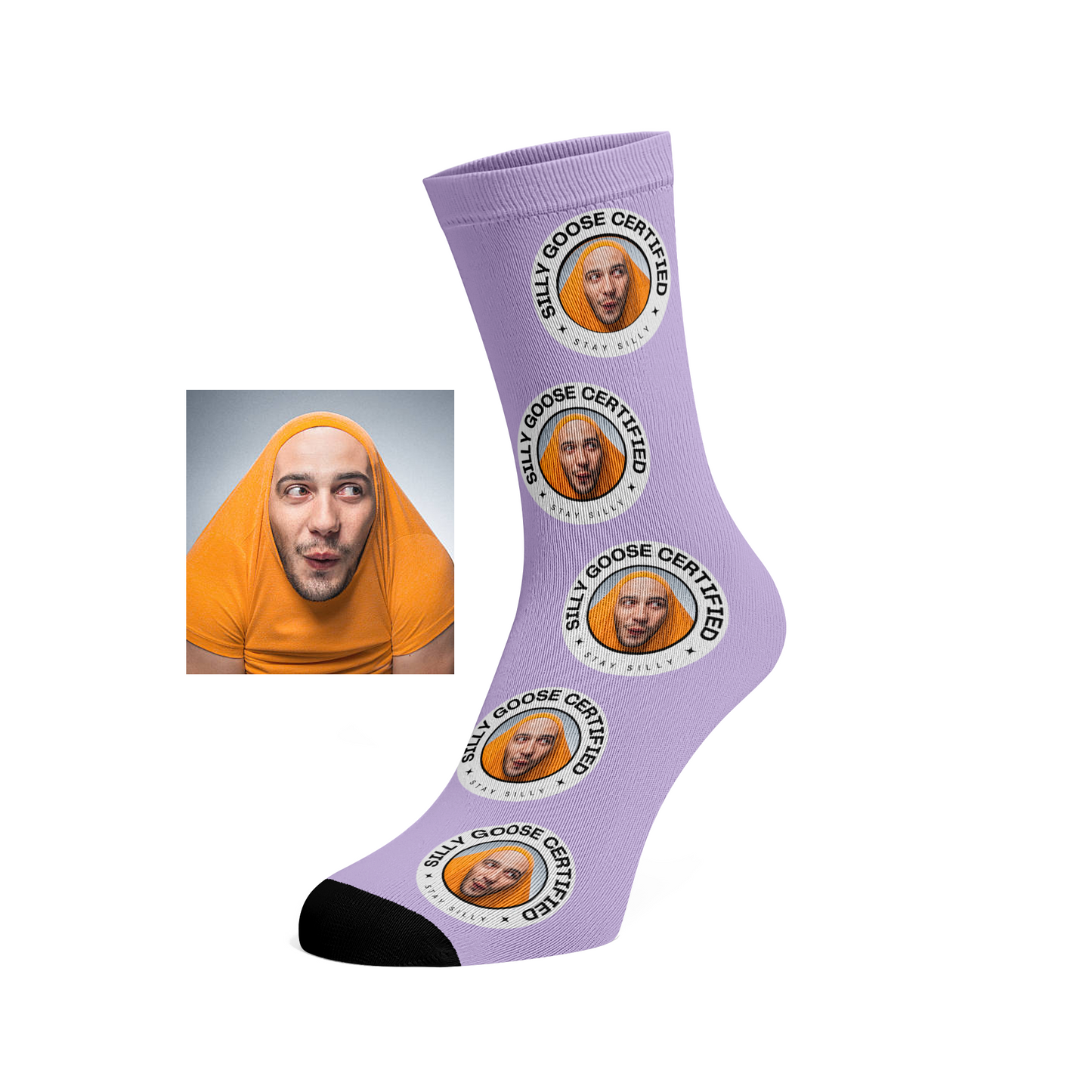 Custom Face socks - Certified Silly Goose