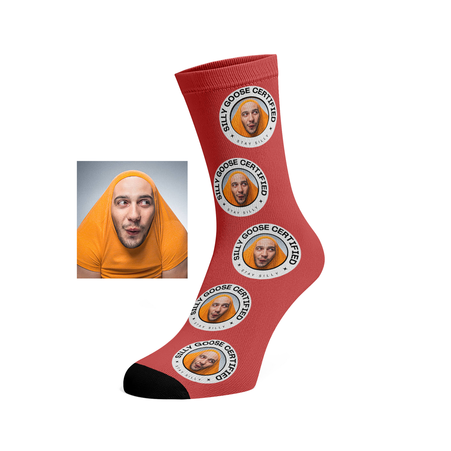 Custom Face socks - Certified Silly Goose