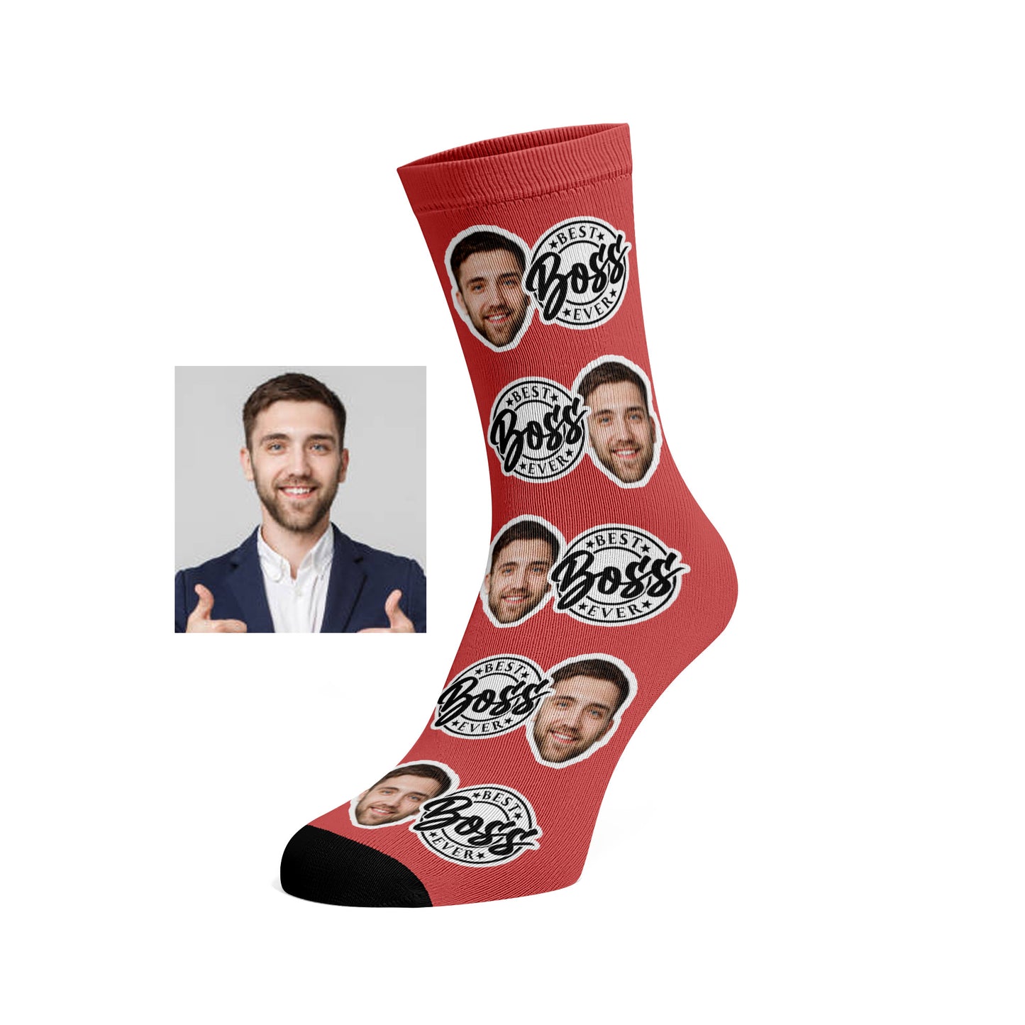 Custom Face socks - Best Boss Ever, #1 Boss Gift