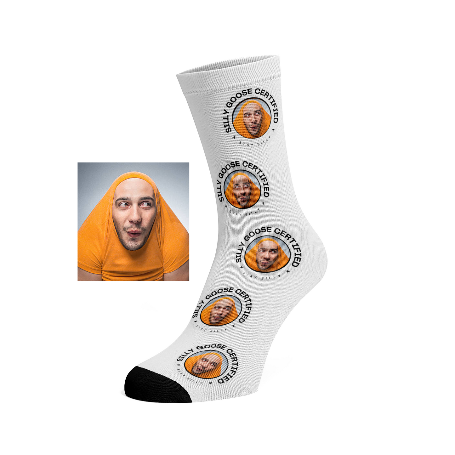 Custom Face socks - Certified Silly Goose