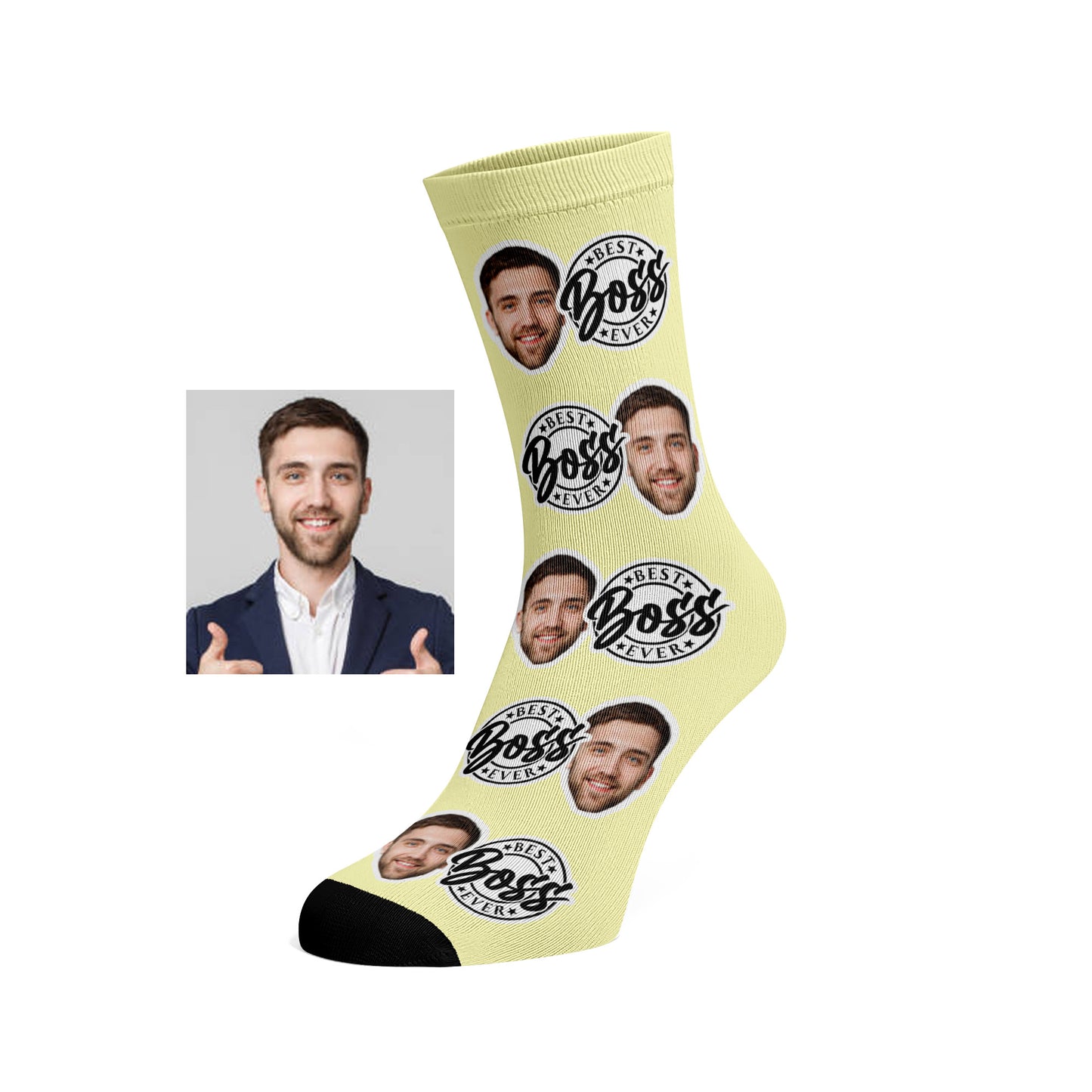 Custom Face socks - Best Boss Ever, #1 Boss Gift