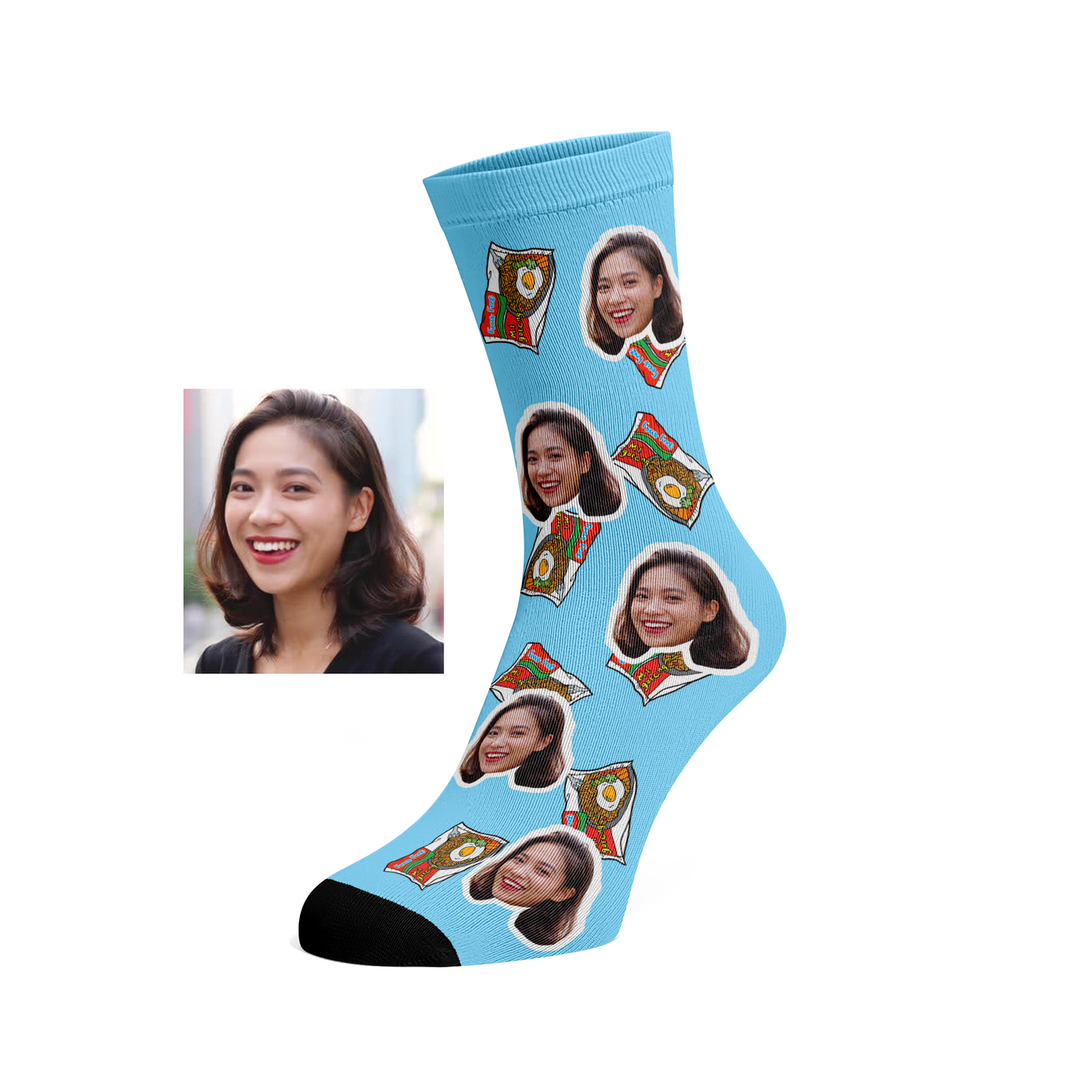 Custom Face Mi Goreng socks