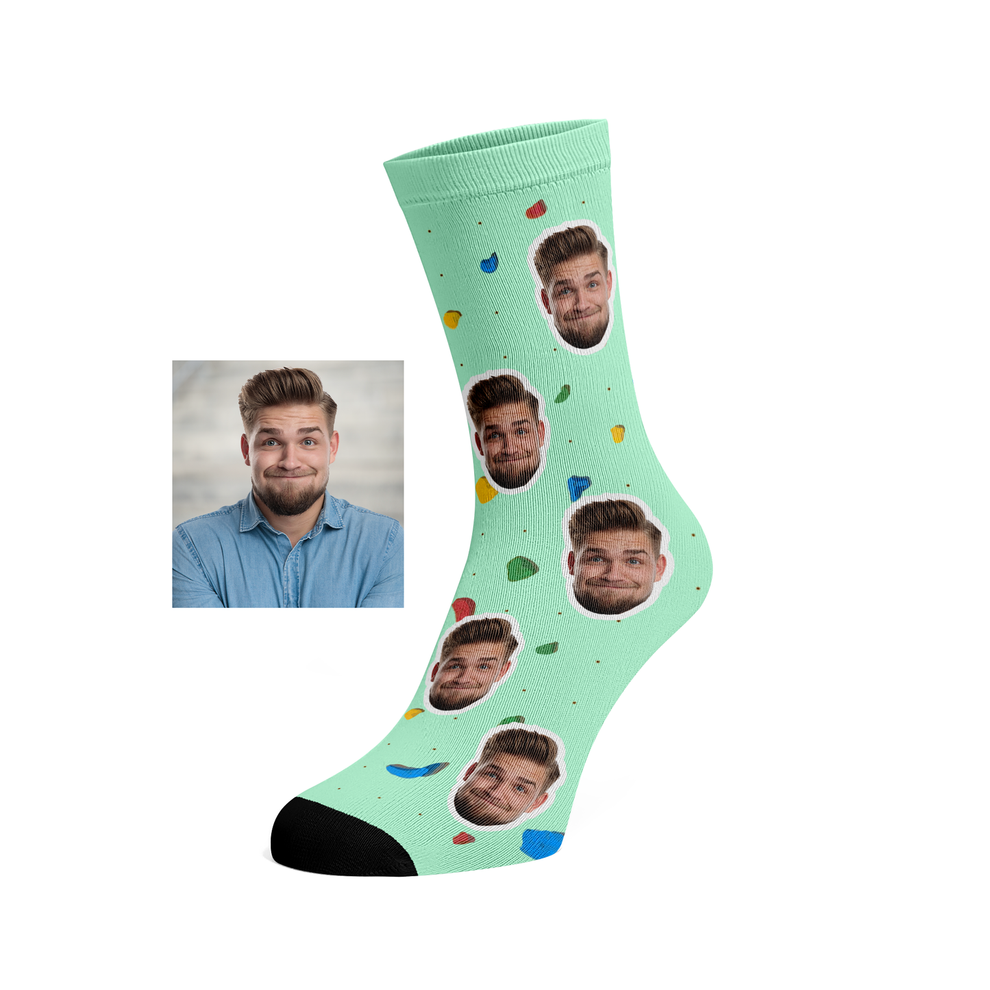 Custom Face Rock Climbing/Bouldering socks