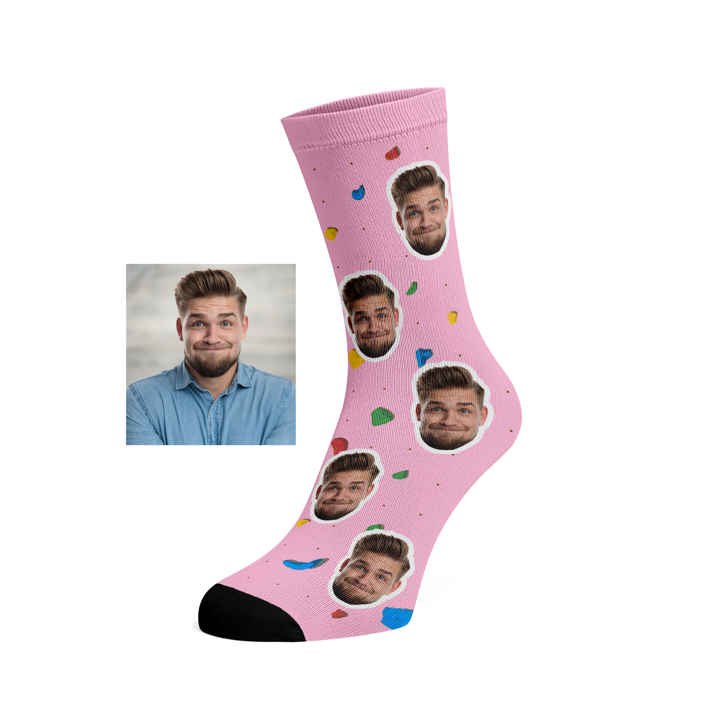 Custom Face Rock Climbing/Bouldering socks