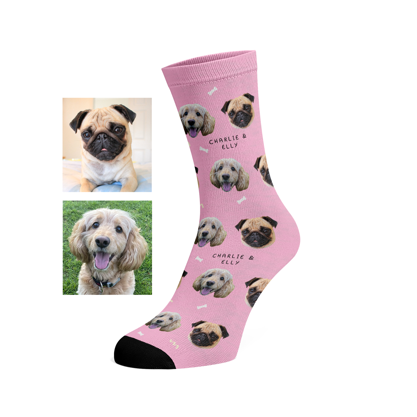 Custom pet socks (2 faces)