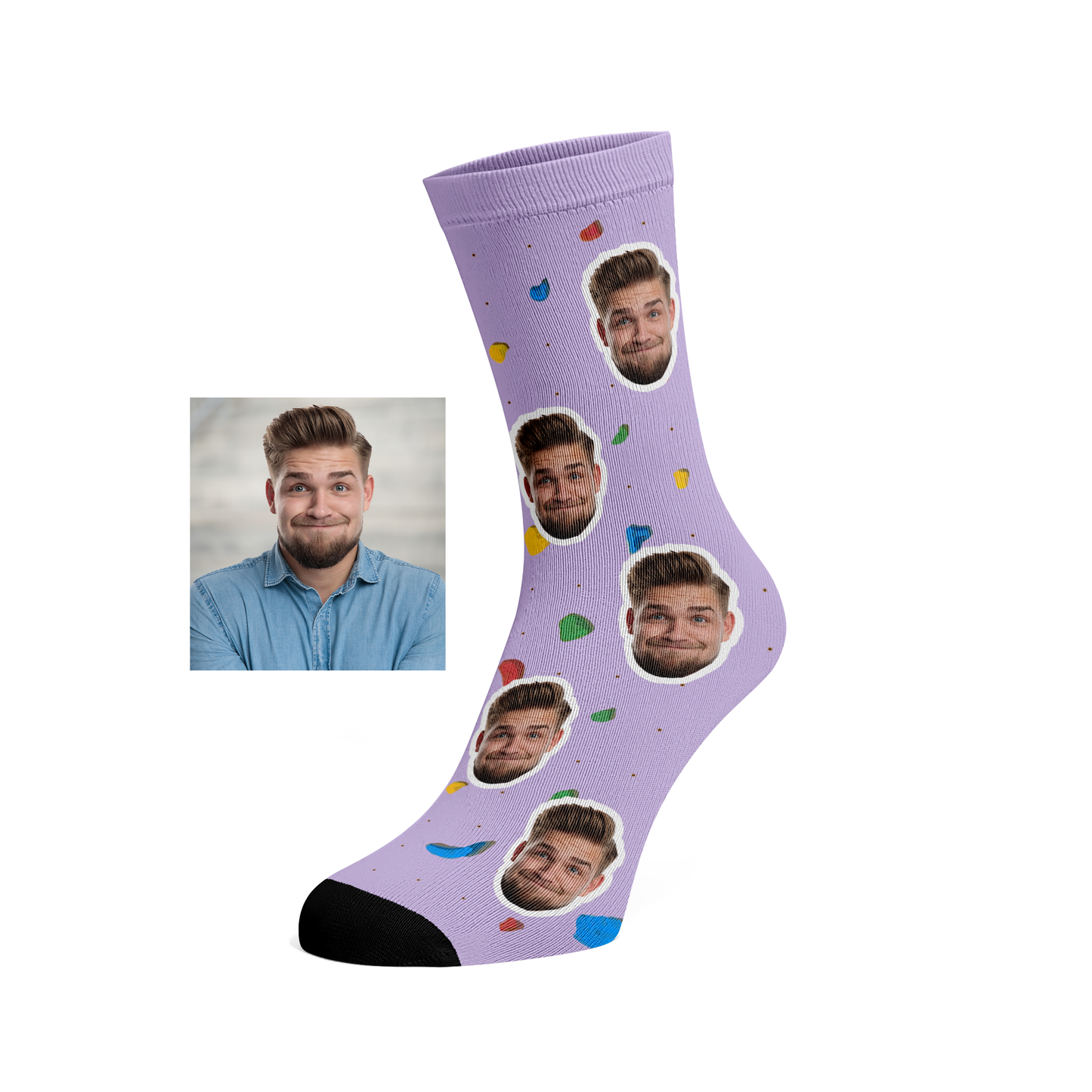 Custom Face Rock Climbing/Bouldering socks