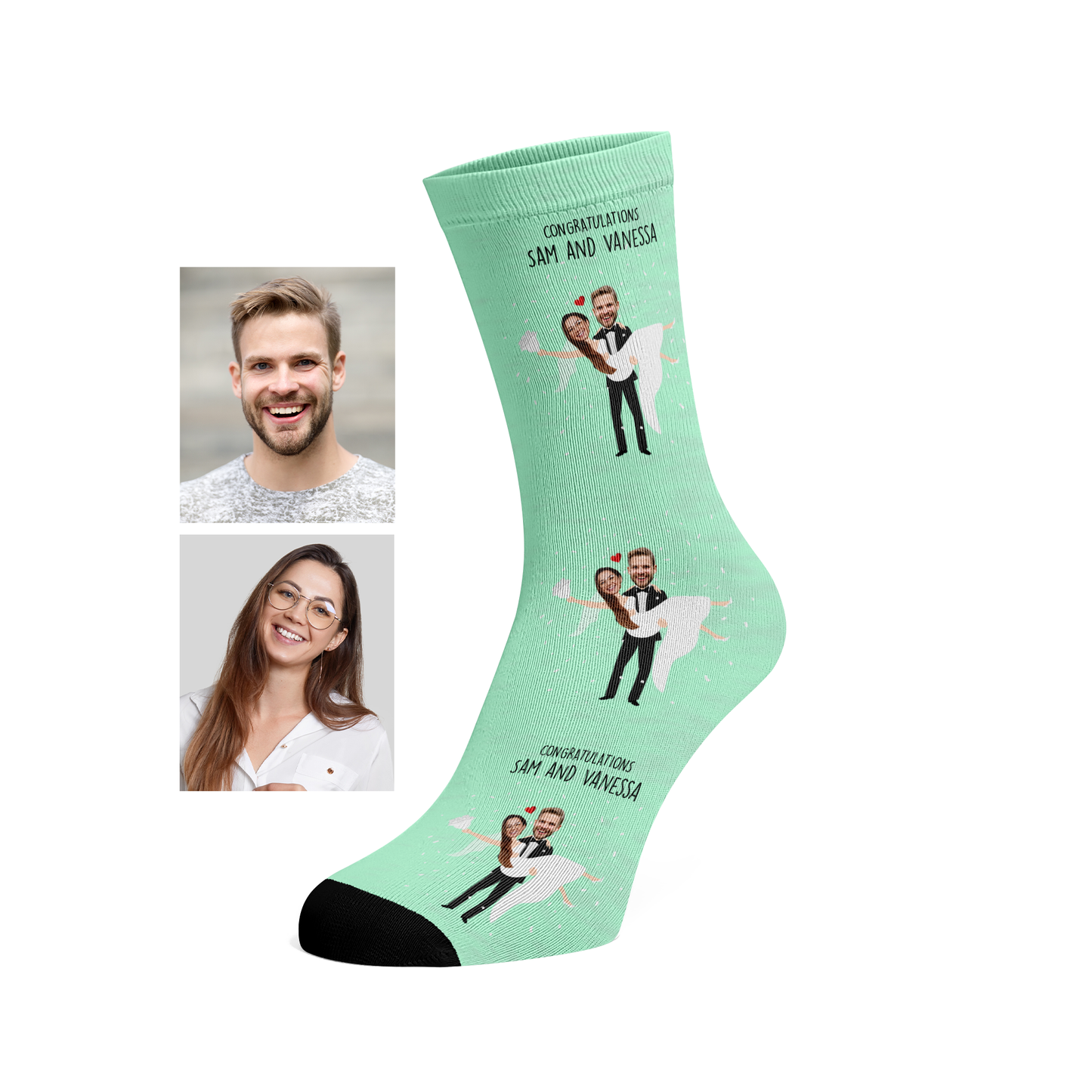 Custom wedding couple socks