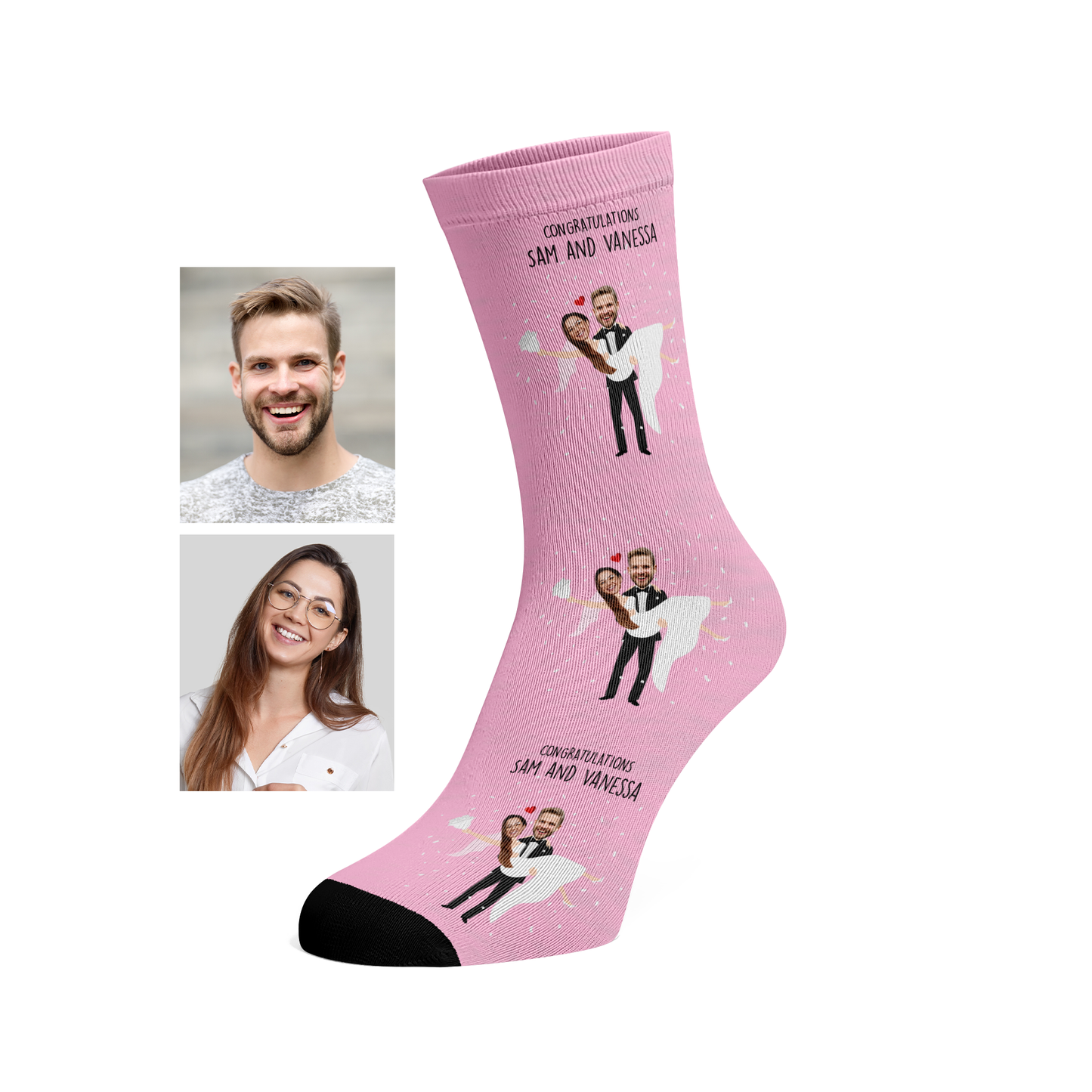 Custom wedding couple socks